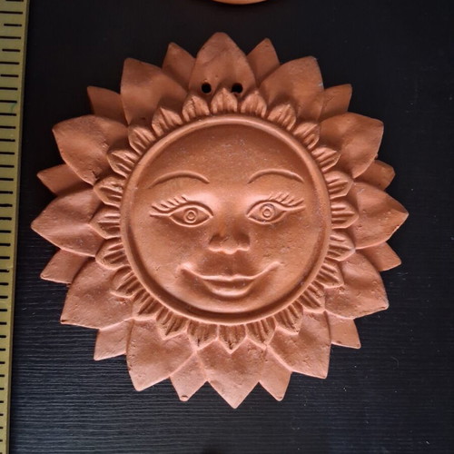 Clay wall decoration, terracotta color, pack