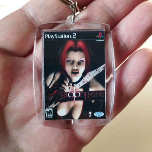 Bloodrayne PS2 keychain, transparent acrylic