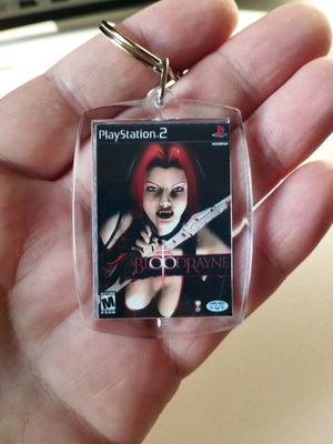 Bloodrayne PS2 keychain, transparent acrylic