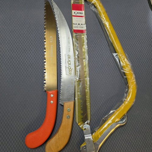 Set of new saws with 450mm bow saw, Augusta and Salvador saws