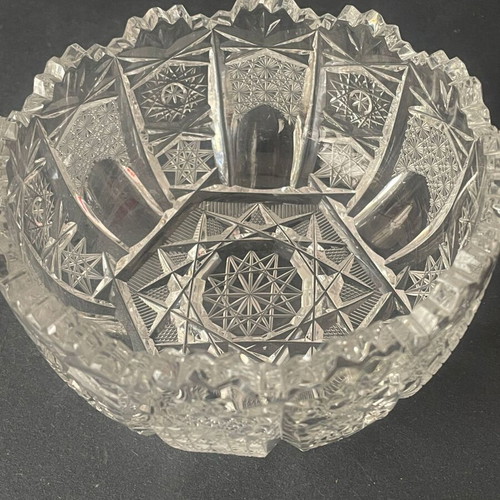 Vintage Hobstar Cut Glass Fontainiera bowl like new
