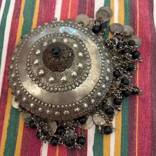 Tepeliki silver head covering used, Ottoman period folk art