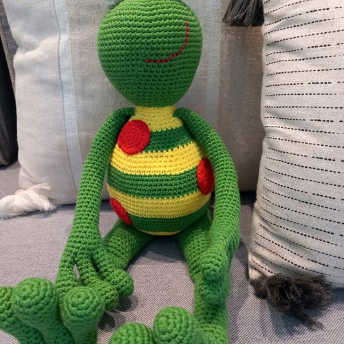 Crocheted Amigurumi Frog Doll new, 42 cm