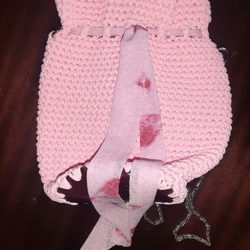 Handmade pink knitted crossbody bag new for girls