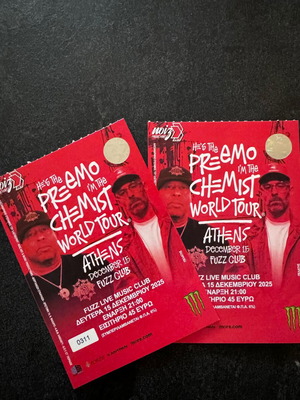 Dj Premier(preemo)+dj Alchemist concert ticket new at Fuzz