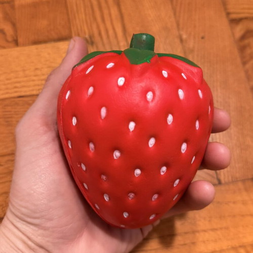 Strawberry-shaped stress relief sponge used with minor defect