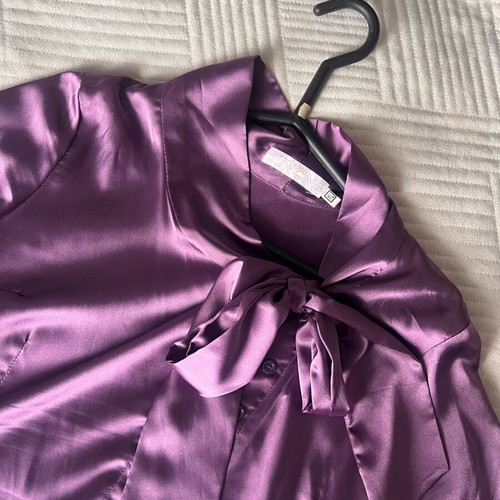 Junona purple satin blouse like new, XL