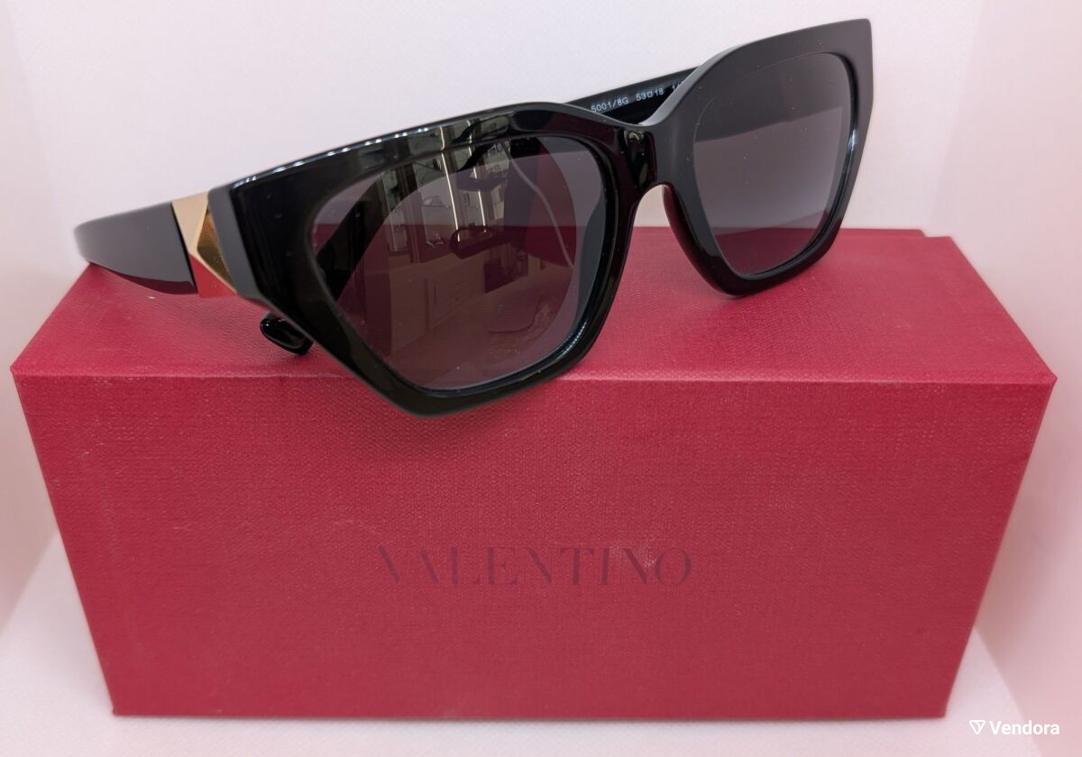 Valentino Black Red Crystal Jeweled Women\'s Sunglasses -Prescription Lenses, Box Valentino VA4084 Red Tortoise VLTN Logo | Mercari main image 2