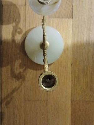 Double candlestick with alabaster base like new