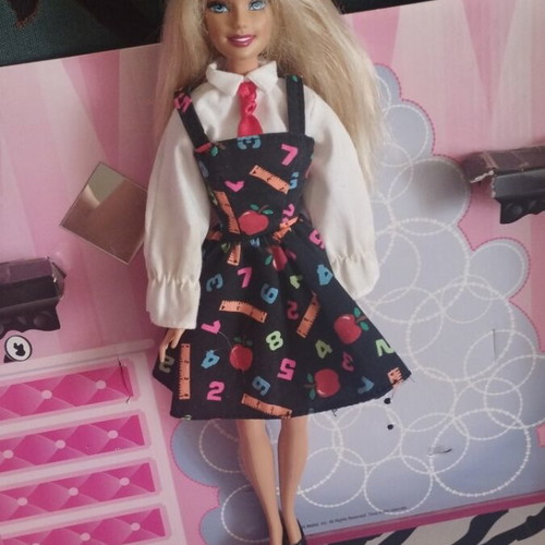 Barbie teacher doll with vintage dress