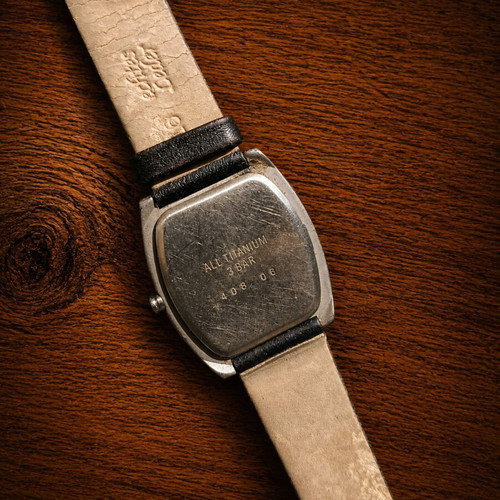 Boccia Titanium ladies watch used, silver, leather strap