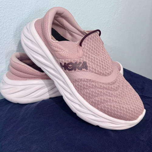 Hoka One One athletic shoes new, size 37.5, beige and pink