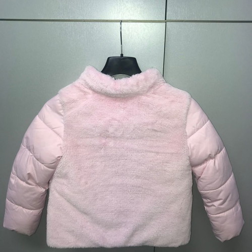 Benetton jacket used pink with cotton padding and synthetic fur