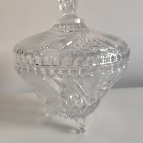 Vintage crystal fondue dish