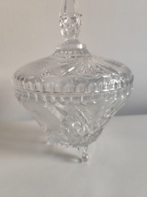 Vintage crystal fondue dish