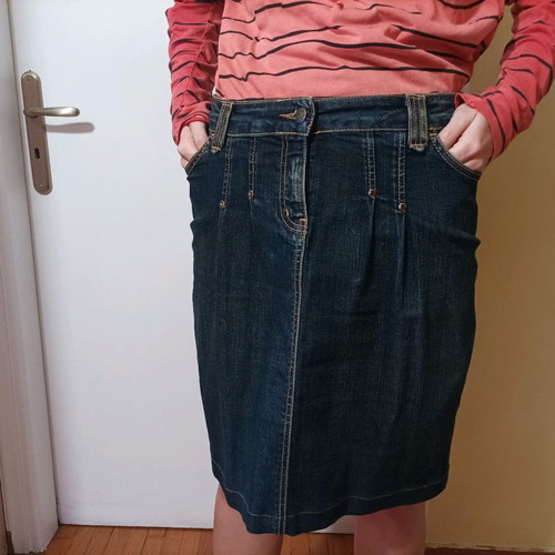 Gloria Vanderbilt midi skirt used, denim, low waist, vintage