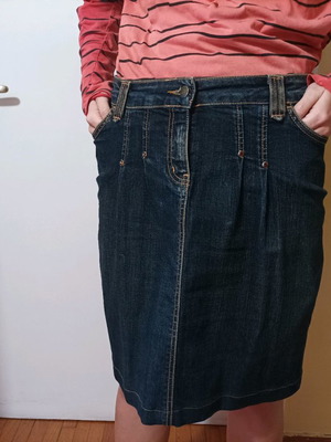 Gloria Vanderbilt midi skirt used, denim, low waist, vintage