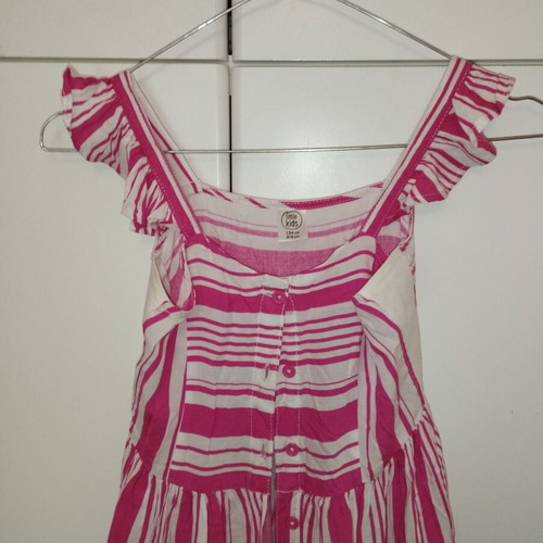 Abel & Lula cotton long dress size 8-9 like new, white and pink