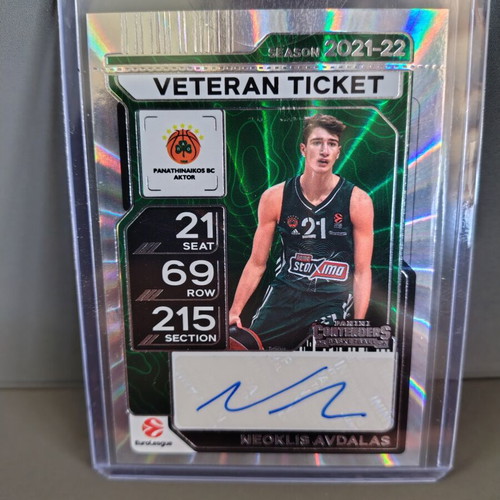 Panini Contenders Euroleague Veteran Ticket Silver Neoklis Avdalas Auto like new