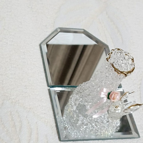 Glass decorative jar with mirror, like new