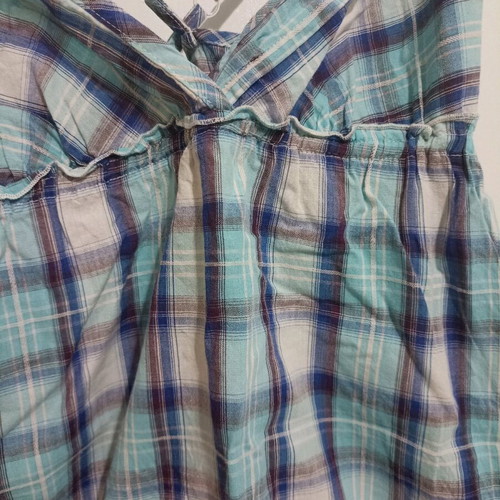 Pink Woman checked summer women's top like new, turquoise