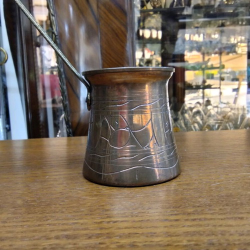 Bronze carved cezve used with handle 8x8x8