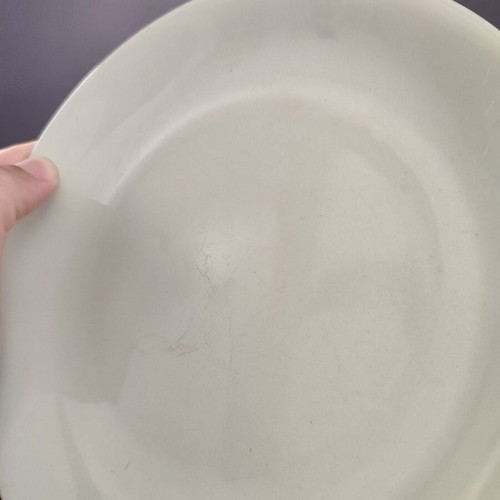 Vintage Johnson Bros Green Cloud plates used, set of two