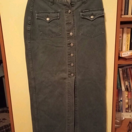 Expose dark green denim skirt like new, size L
