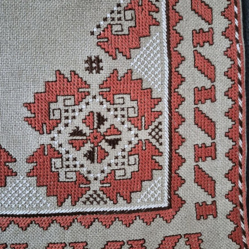 Embroidered Panama Square new, handmade Bulgarian embroidery, 50×50 cm