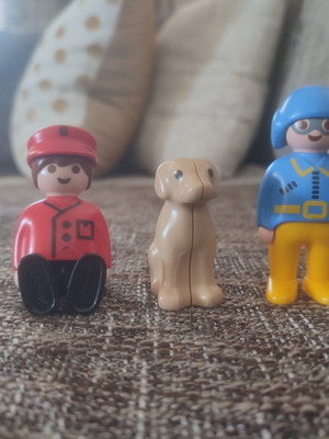 Playmobil 1.2.3 Pilot, Postman & Dog set of 3 figures