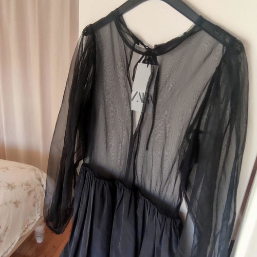 sachin and babi light blue dress Zara Short Black Pleated Dress by Zara main image 0