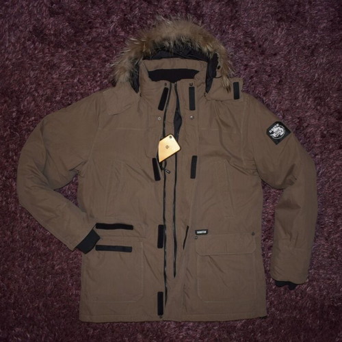 Sasta The Pole men's parka jacket XXL like new, beige and brown