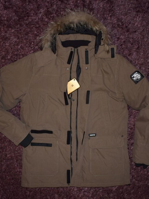 Sasta The Pole men's parka jacket XXL like new, beige and brown