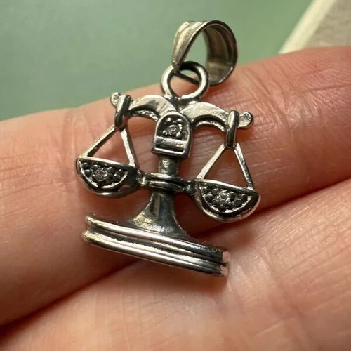 Libra Zodiac Necklace Silver 925 Handmade