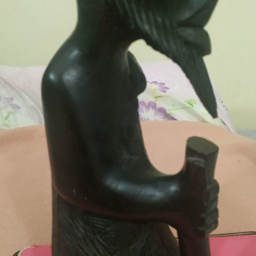 Vintage wooden carved sculpture used from Egypt 30 cm tall