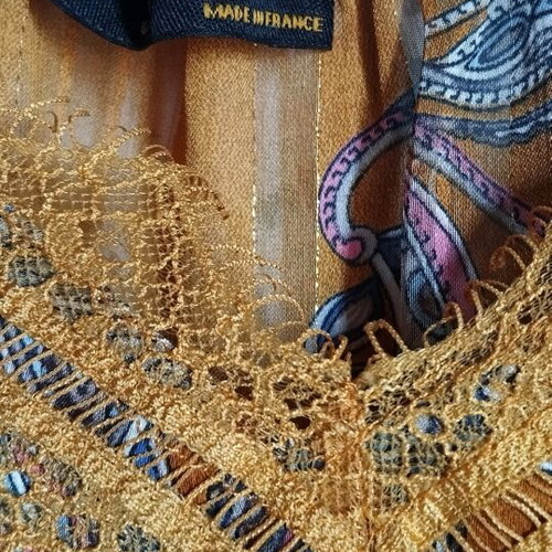 Silk blouse by French brand like new, one size multicolor