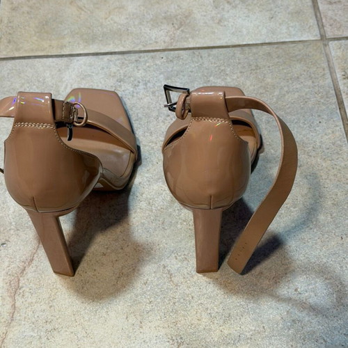 Aldo cream iridescent heeled sandals with strap size 38 new