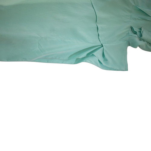 Roland Mouret silk midi seafoam dress with draped V neckline
