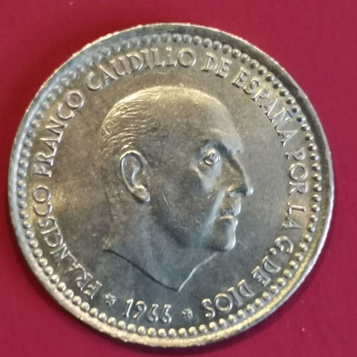 Coin Spanish Peseta 1 Peseta 1966 like new