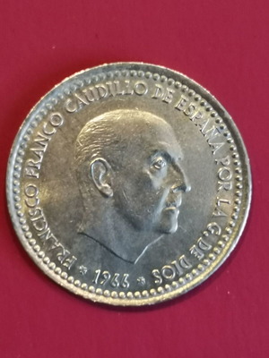 Coin Spanish Peseta 1 Peseta 1966 like new