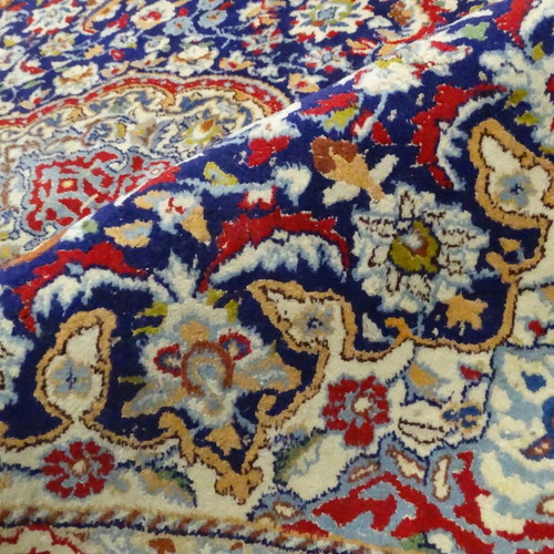 Silk Nain rug used, handmade knot, 116x206 cm