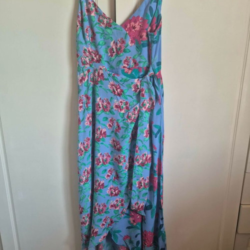 Zara floral dress L new with tag, blue multicolor
