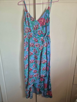 Zara floral dress L new with tag, blue multicolor