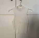 H&M Divided ribbed cream turtle neck crop top