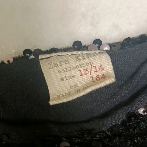 Zara kids sequin dress new, black, size 164 cm