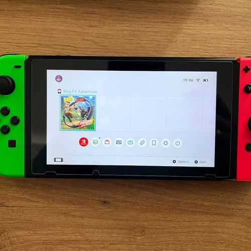 Nintendo Switch V1 console bundle used with Ring Fit and accessories