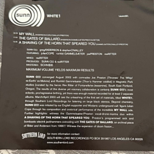 Sunn O))) White1 Promo CD used, metal