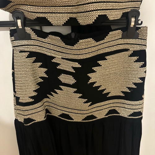 Anna Samouka set skirt with crop black cotton embroidered, like new