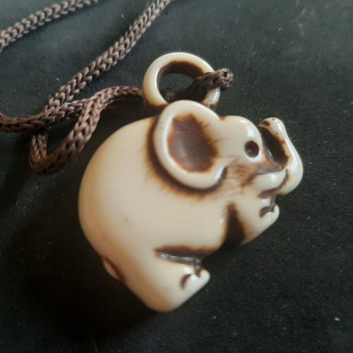 Elephant Necklace new, two-sided bone pendant