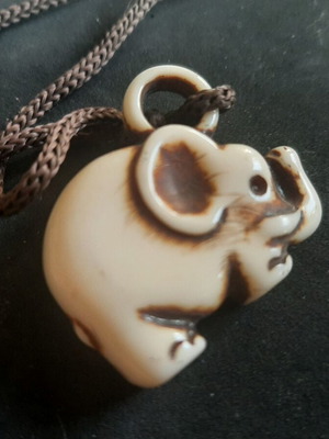 Elephant Necklace new, two-sided bone pendant